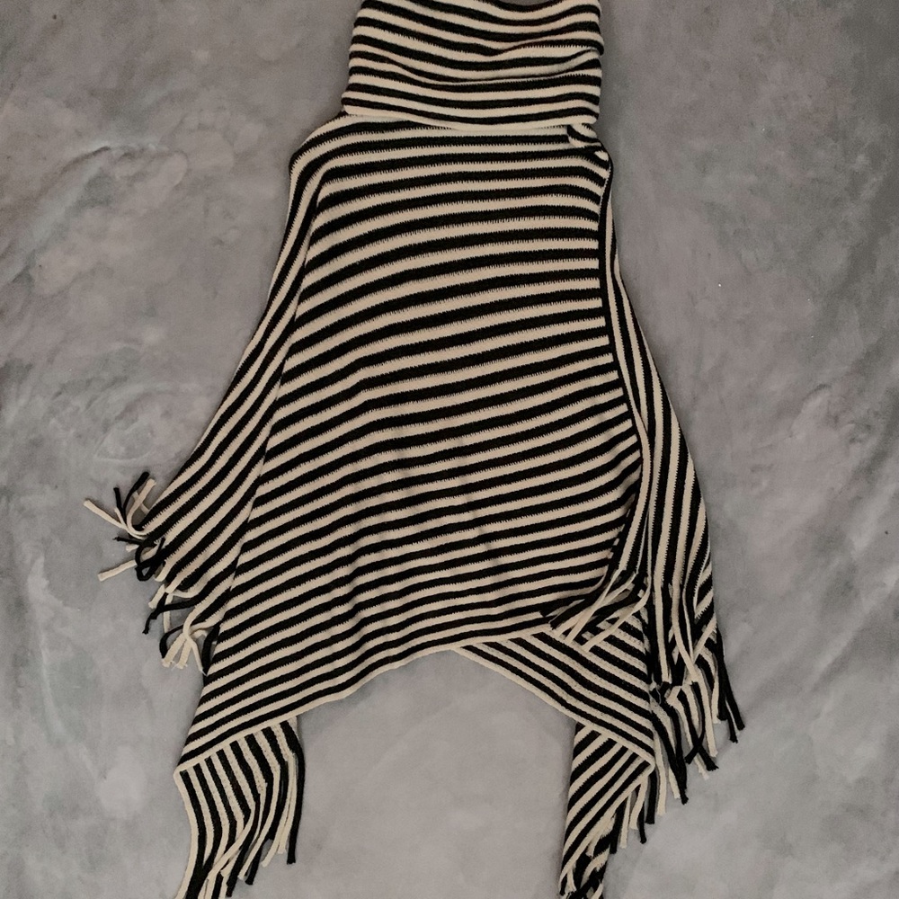 Soft striped poncho